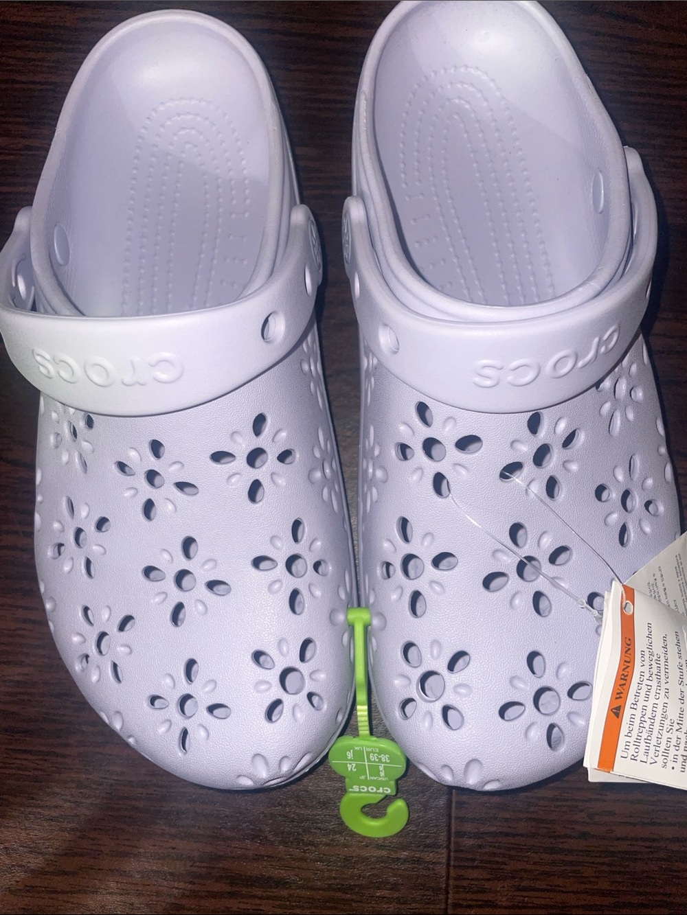 CROCS Kids' Floral-Perforated Clog - Light Lavender